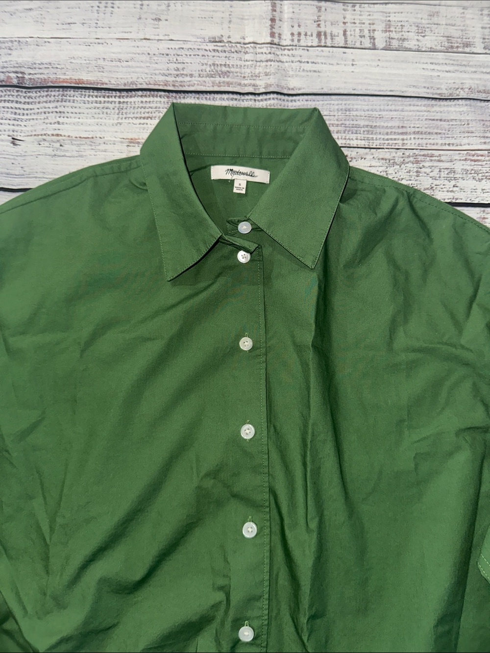 Madewell Drawstring Button-Up Shirt in
Poplin Sz. M - Picture 10 of 10